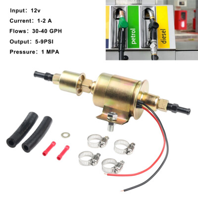12V Universal Electric Fuel Pump Inline Low Pressure 5-9 PSI GAS Diesel E8012S