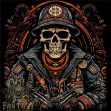 A Biker Skull Motorbike Motorcycle Chopper Mens Light Cotton T-Shirt