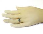 10k white gold .12ct diamond princess london blue topaz gemstone ring 3.3g 5.75 — photo 6
