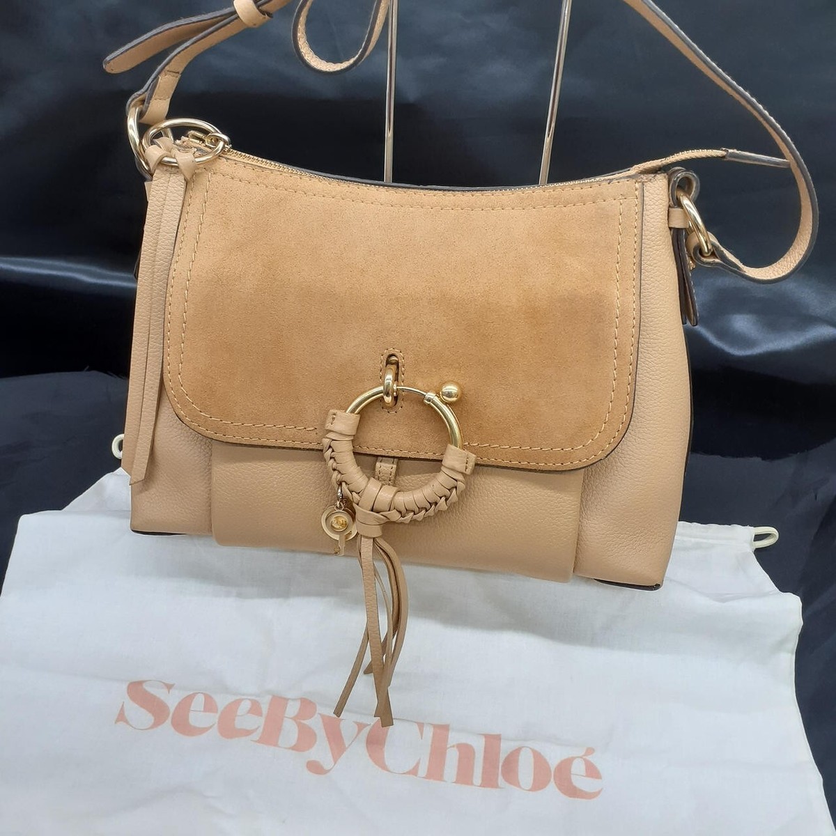 SEE BY CHLOE S923349G-B79 Joan 2Way Bag Beige Suede x leather 11.8