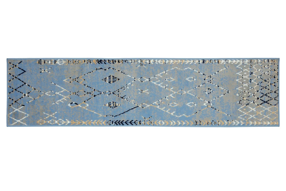 Trellis Bohemian Runner - 2'x8' Moroccan Faded Transitional Area Rug - 511 - Image 2 of 4