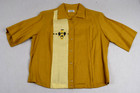 Vintage Bowling Shirt Nat Nast Size M/L 60s Golden Wheat Totem Embroidery Rayon