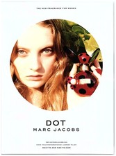 2012 Marc Jacobs DOT Fragrance Print Ad, Model Codie Young Ladybug Bottle Cute