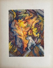 Aquarell Karl Hennemann Bunte Steilküste 60er Nr2 Komposition Ahrenshoop