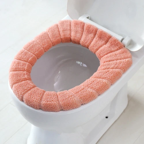 Bathroom Toilet Seat Cover Soft Knitting Fabric Case Pad Winter Warm Mat 1pc - Picture 26 of 27