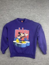 Vintage Mickey Mouse Sweatshirt Mens Large Purple Mickey Unlimited Disney 90s