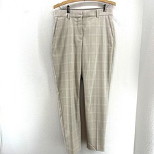 Grunge Style Plaid Straight Leg Pants 10 Beige Punk Office Whimsigoth