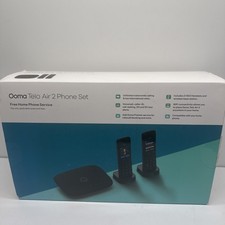 Ooma Telo Air 2 HD3 Phone Set Black Wi-Fi Wireless VoIP 2 Handsets TELOAIR22HD3
