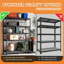 2000/1600 Lbs 5/4 Tier Storage Shelving Steel Heavy Duty Multi-Tier Utility Shel