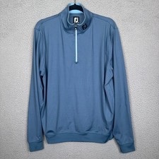 FootJoy Sweater Mens M Ink Blue Half Zip Gathered Waist Pullover Performance