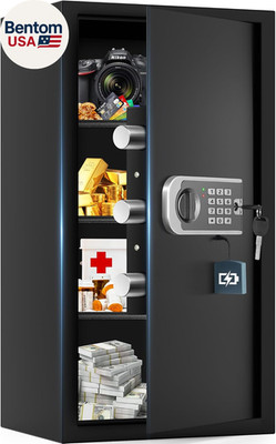 27.56''H Steel Safe Box, 6.0 Cuft Home Safes with Fireproof Waterproof Bag, Digit