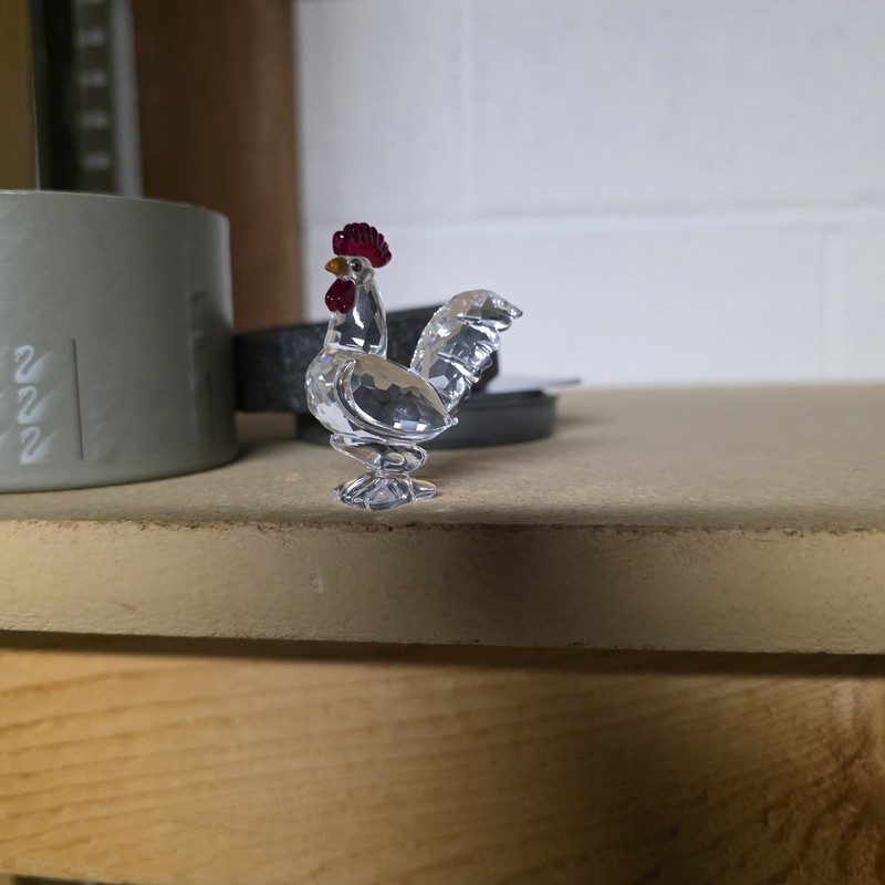Vintage Swarovski Rooster w/ Red Crown w/ Box and COA A 7674 NR 000 001