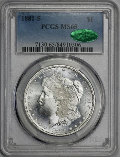 1881-S Morgan Silver $1 Dollar PCGS MS 65 CAC Approved