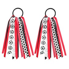 Ftuuo Red Black Soccer Ponytail Holders
