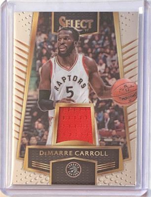 DeMARRE CARROLL 2016 PANINI SELECT BASKETBALL GAME USED RELIC TORONTO RAPTORS