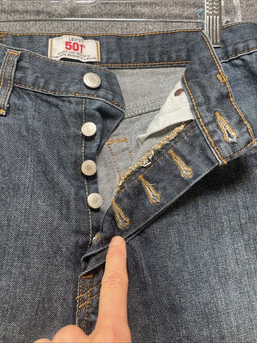 Vintage Levis Jeans Herren 32x32 (32x34) 501-0193 XX 90s Made In USA Button Fly - Bild 7 von 14
