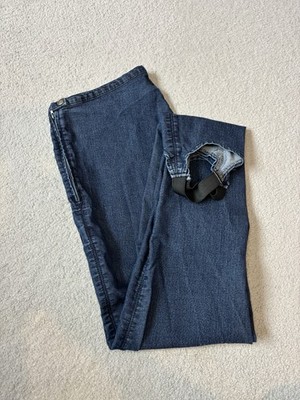 Vintage Wallis Denim Stirrup Jeans / Jeggings Dark Wash Blue - Size UK 14