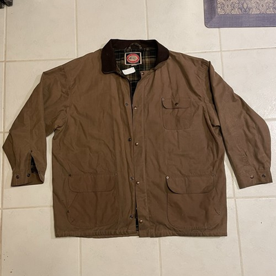 #ad Vintage Australian Outback Collection oilskin cotton barn chore rain coat XXL $59.00