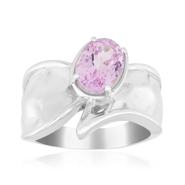 Cavill Kunzit Ring 1,45Ct Oval Silber 925 Damen Brillantschliff Rosaton-image
