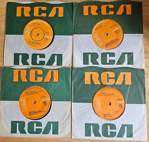 4x David Bowie 7” Singles 45s Vinyl Records Job Lot  -All Graded