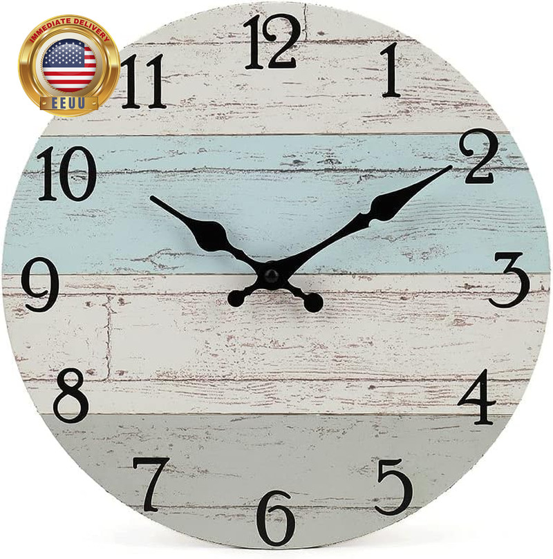 8 Inch Wooden Decorative round Wall Clock Rustic Country Tuscan Style Decor for photo