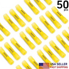 50PCS Heat Shrink Butt Terminals Crimp Gauge 8AWG Electrical Wire Connectors US