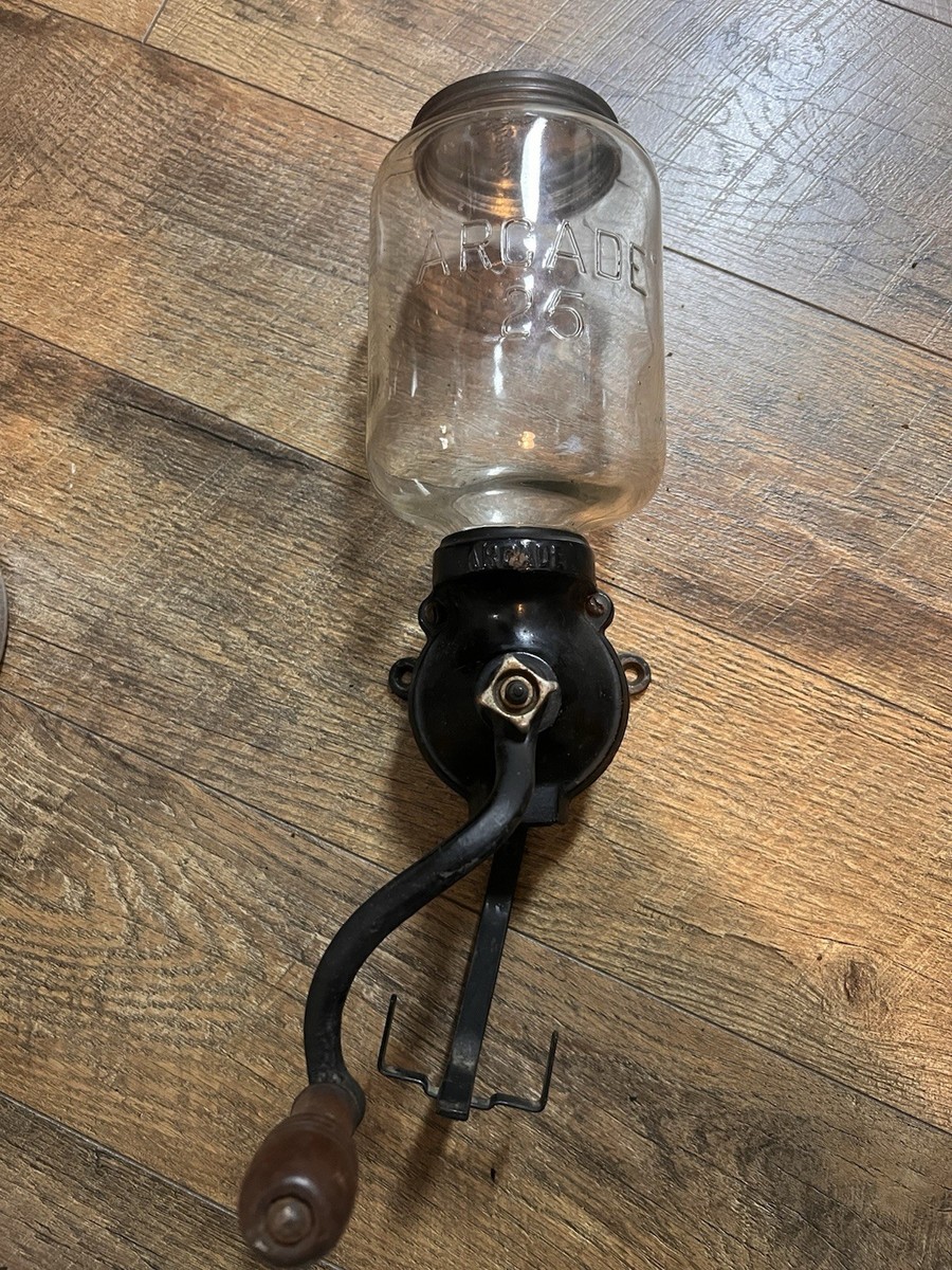 Arcade 25 Vintage Wall-Mounted Coffee Grinder with Glass Jar