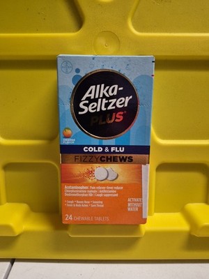 Alka-seltzer Plus Cold & Flu FizzyChews, Orange Flavor, 24 Count EXP. April 2026