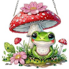 MEIYUDA Frog Diamond Art Hanging Kits for Adult, Mushroom Frog Diamond Painti...