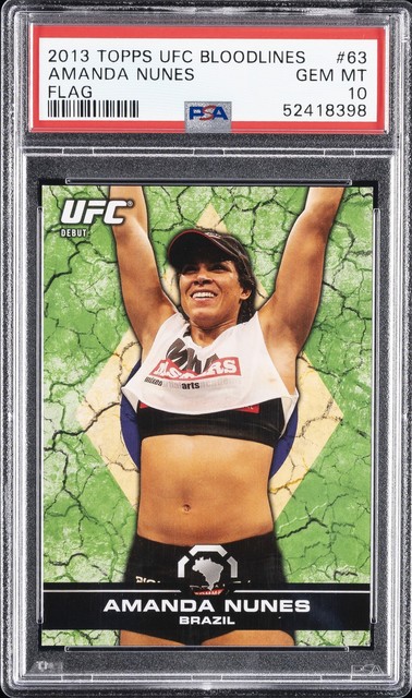 2013 TOPPS UFC BLOODLINES FLAG #63 AMANDA NUNES #/188 PSA 10