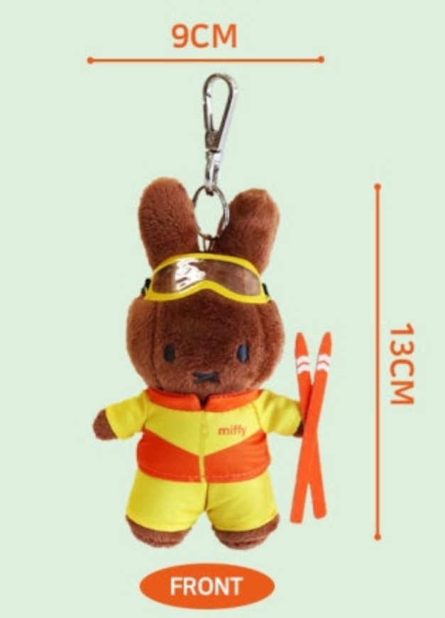 Miffy Official Plush Doll : Melanie Ski Jump 13cm Rabbit Key ring