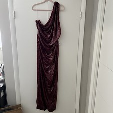 NWT Fashion Nova High Slit Red Sequin Dress Sexy Dark Romantic Plus Sz 3X Maxi