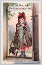 Little Sunlight Hamilton Brown Shoe Co  St Louis MO Kitten Victorian Trade Card