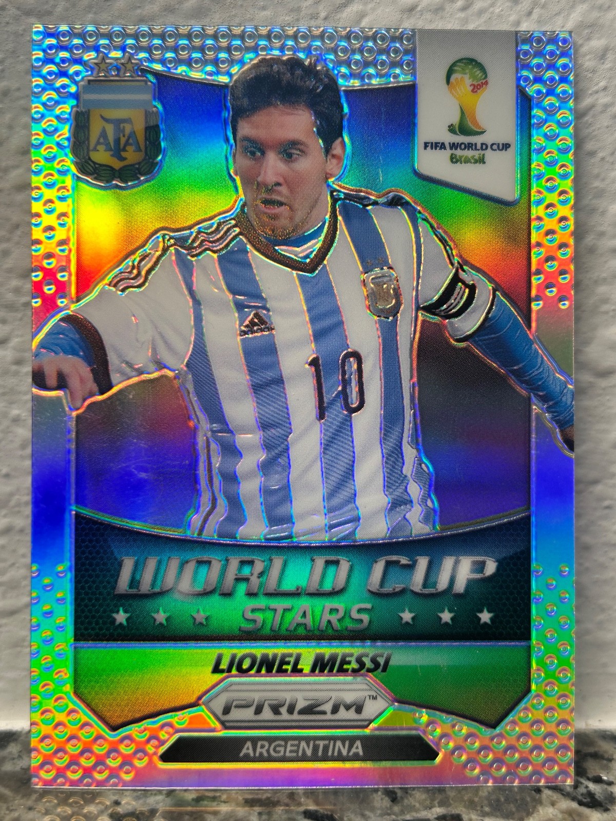 LIONEL MESSI 2014 PANINI PRIZM FIFA WORLD CUP STARS SILVER PRIZM #1 SP ARGENTINA