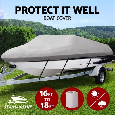 Seamanship 16-18.5ft Boat Cover Trailerable Marine 600D Heavy Duty - image 1 of 4