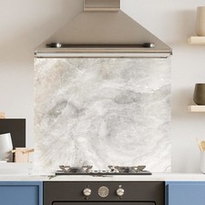 Premium Various Sizes White Marble 6mm Glass Toughened Kitchen Splashback