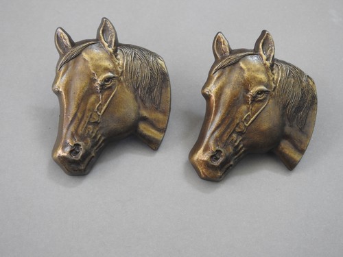 2 WATERBURY HORSE HEAD buckle parts, never used
