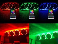 4PCS 12" RGB White LED Speaker Ring Lights for Car Truck Boat LED Audio Lighting