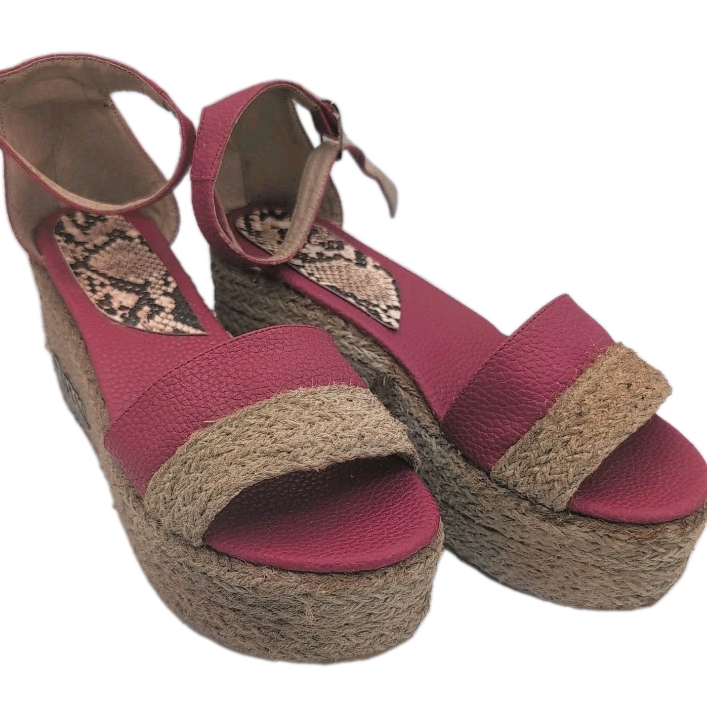 GUESS Vtg Platform Sandal Heels Wedges Logo Classic Rare Y2k Chunky Macrame Sz 9 image 2