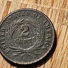 1865 US 2C Two Cent Piece Bronze BN Business Strike Philadelphia KM#94 509 — photo 4