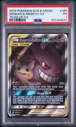 Gengar & Mimikyu 2019 Pokemon Sun Moon Team Up #165/181 PR 1 - Afbeelding 1 van 3