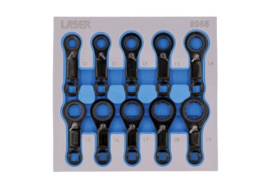Laser Tools 8985 Ratschenring Drehmoment Adapter Set 3/8'' D 10 Stück