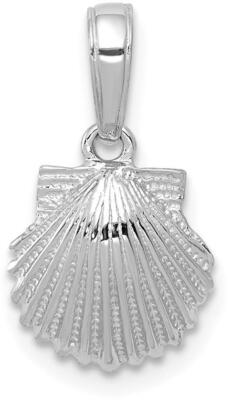 14k Weißgold Jakobsmuschel Muschel Anhänger C3377W