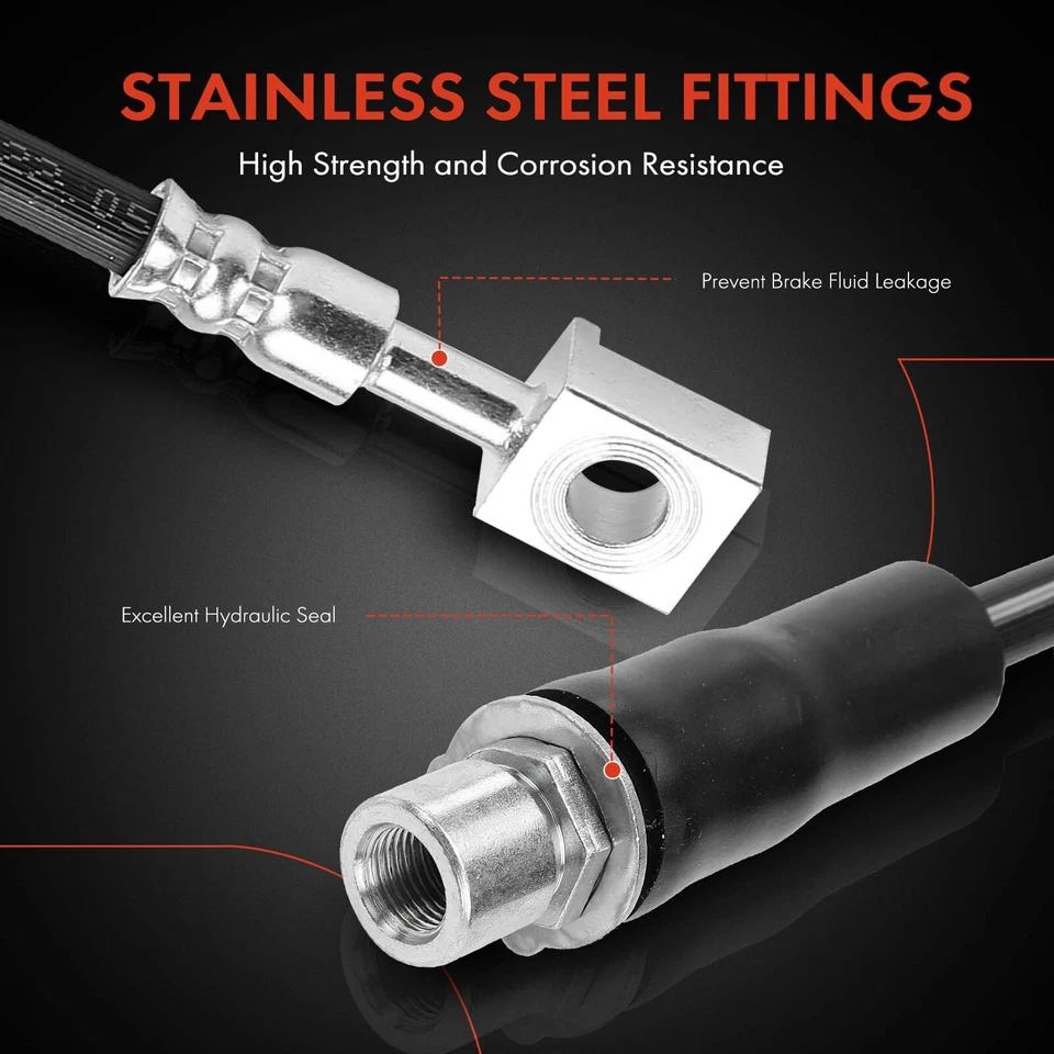 Manguera hidráulica de freno delantera A-Premium 2x para Chevy Equinox 2010-2016 GMC Terrain Foto 4 de 4