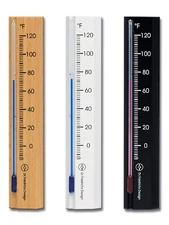 Analog Wall Thermometer Beech Wood Black, White or Natural Finish 6.0 inch tall
