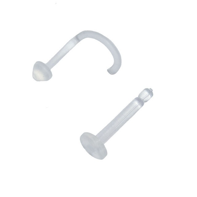 Nose Ring Retainer 18g Clear 2 Pieces eBay