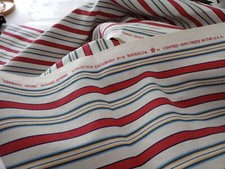 fabric by the yard upholstery red white blue stripe lightweight fabric 46"x91"