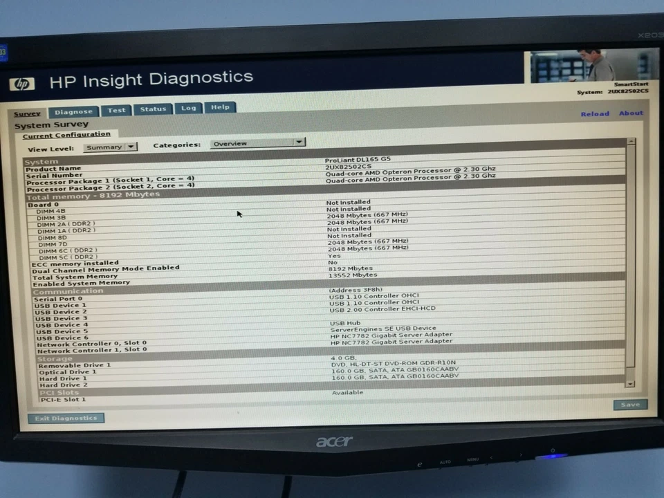 HPE Proliant DL165 G5 2X 2376 (2.3GHZ) 8GB 2X 160GB  AMD Rack Server W RAILS - Image 4 of 4