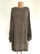 SAMSOE SAMSOE Aram Black Small Flowers Women  Dress Size L UK12 Oversize