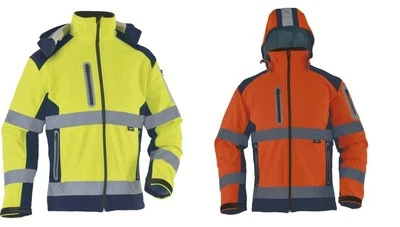 VIZWELL Warnschutz Softshelljacke, 8000mm Wassersäule, Warnjacke Klasse 3 VW177